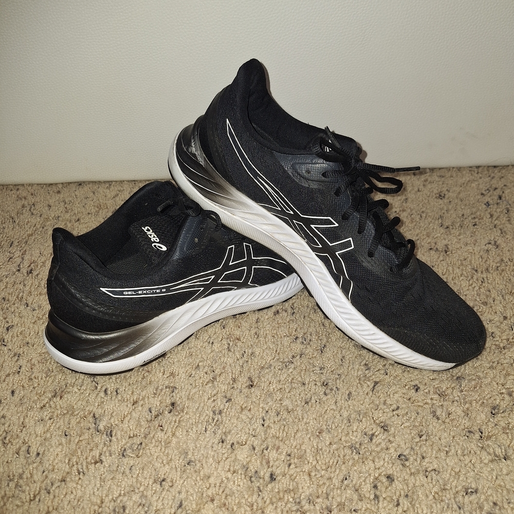 Asics Black and White Athletic Shoes - Picture 2 of 9
